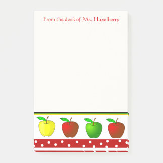 Colourful Apples Teachers Personalised Note Pad