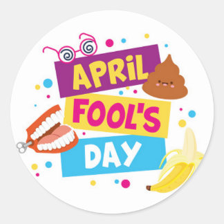 Colourful April Fools Day Sticker 