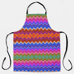 Colourful apron featuring a vibrant zigzag pattern