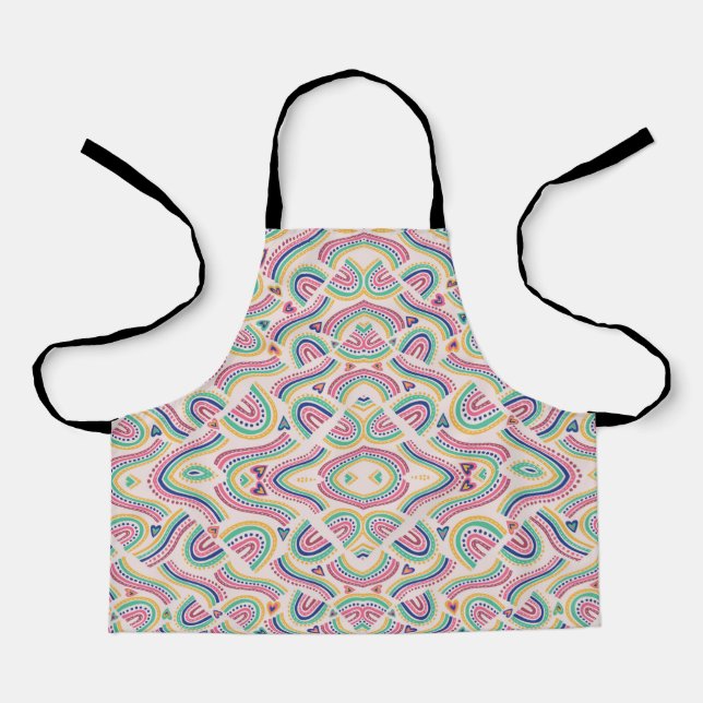 Colourful apron with a vibrant, intricate pattern  (Front)