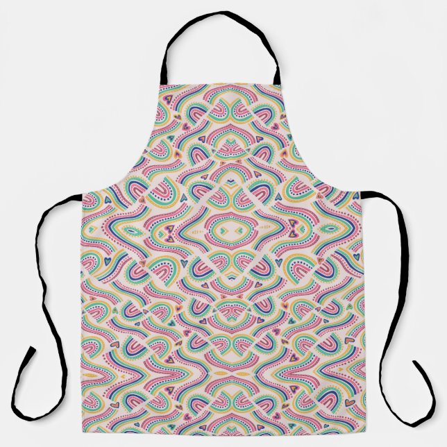 Colourful apron with intricate, swirling patterns  (Front)
