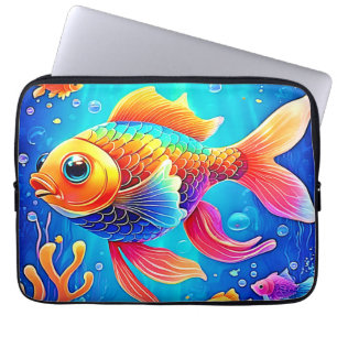 Colourful Aquarium Fish Art Laptop Sleeve