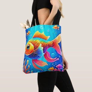 Colourful Aquarium Fish Art Tote Bag