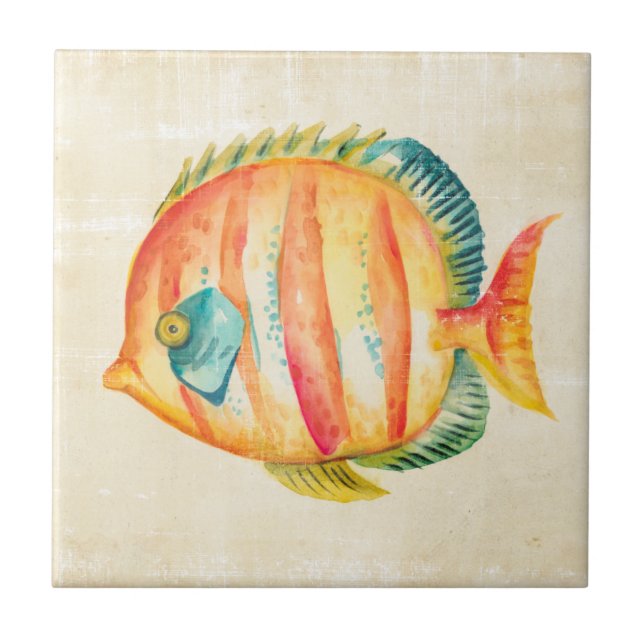 Colourful Aquarium Fish Ceramic Tile (Front)
