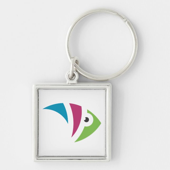 colourful aquarium fish illustration design key ring (Front)