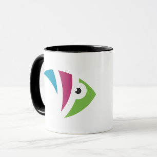 colourful aquarium fish illustration design mug