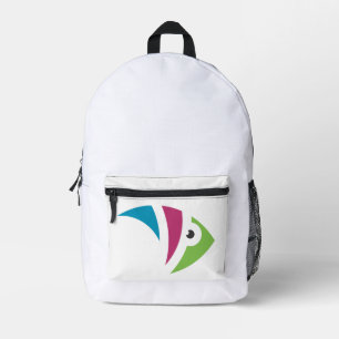 colourful aquarium fish illustration design printed backpack