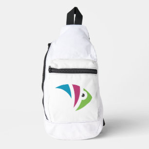 colourful aquarium fish illustration design sling bag