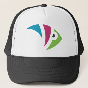 colourful aquarium fish illustration design trucker hat