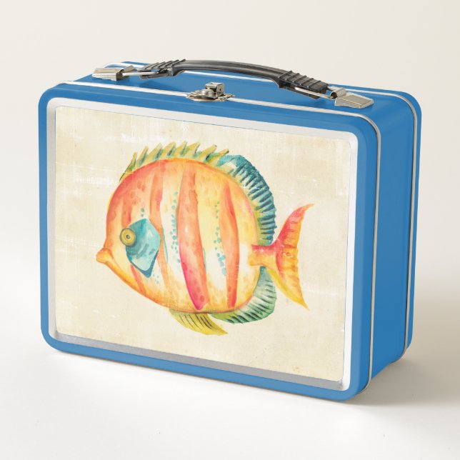 Colourful Aquarium Fish Metal Lunch Box (Front)