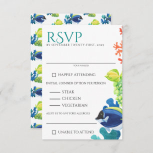 Colourful Aquarium Food Choices RSVP Card