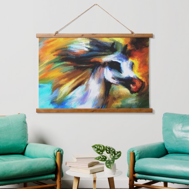Colourful Arabian Horse  Hanging Tapestry (Living Room)