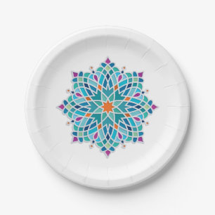 Colourful Arabic Design paper plate