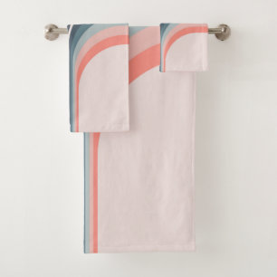 Colourful arches in retro style bath towel set