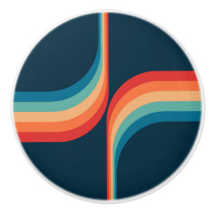 Colourful arches in retro style ceramic knob