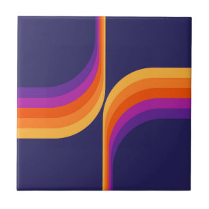 Colourful arches in retro style ceramic tile