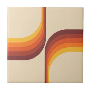 Colourful arches in retro style ceramic tile