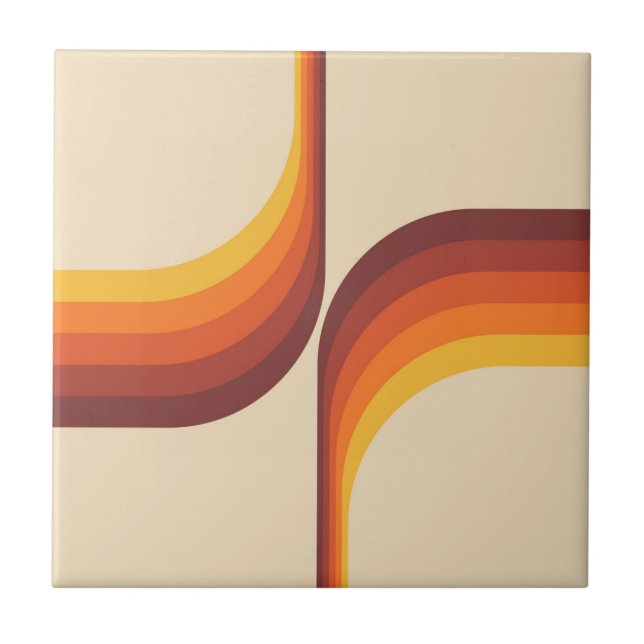 Colourful arches in retro style ceramic tile (Front)