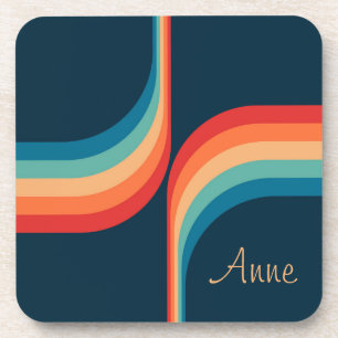 Colourful arches in retro style coaster