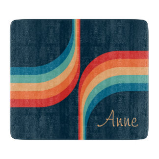Colourful arches in retro style cutting board
