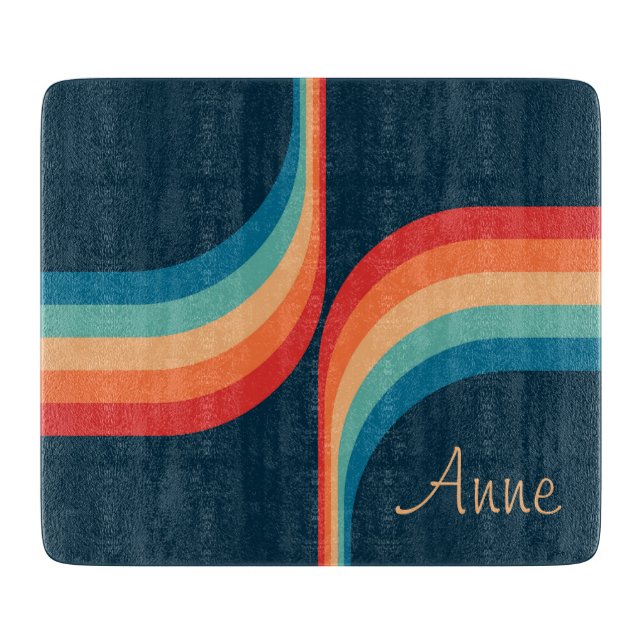 Colourful arches in retro style cutting board (Front)