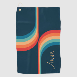 Colourful arches in retro style golf towel