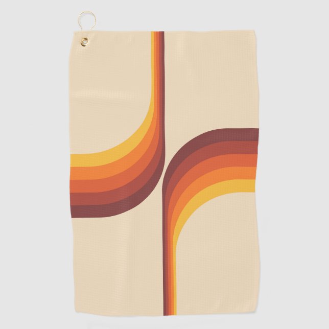 Colourful arches in retro style golf towel (Front)