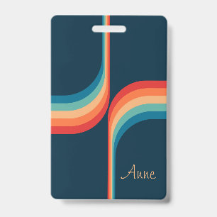 Colourful arches in retro style ID badge
