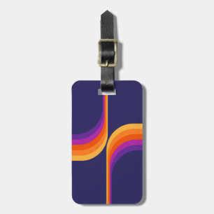 Colourful arches in retro style luggage tag