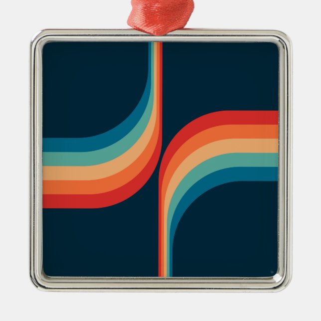 Colourful arches in retro style metal ornament (Front)