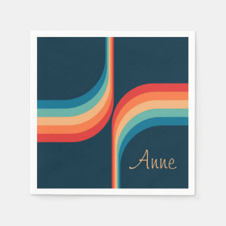 Colourful arches in retro style napkin