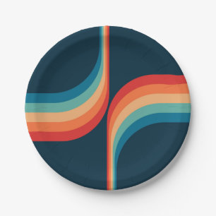 Colourful arches in retro style  paper plate