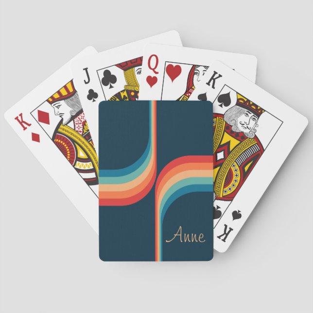 Colourful arches in retro style playing cards (Back)