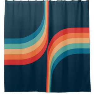 Colourful arches in retro style shower curtain