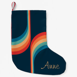 Colourful arches in retro style small christmas stocking