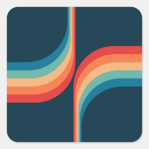 Colourful arches in retro style  square sticker