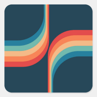 Colourful arches in retro style  square sticker