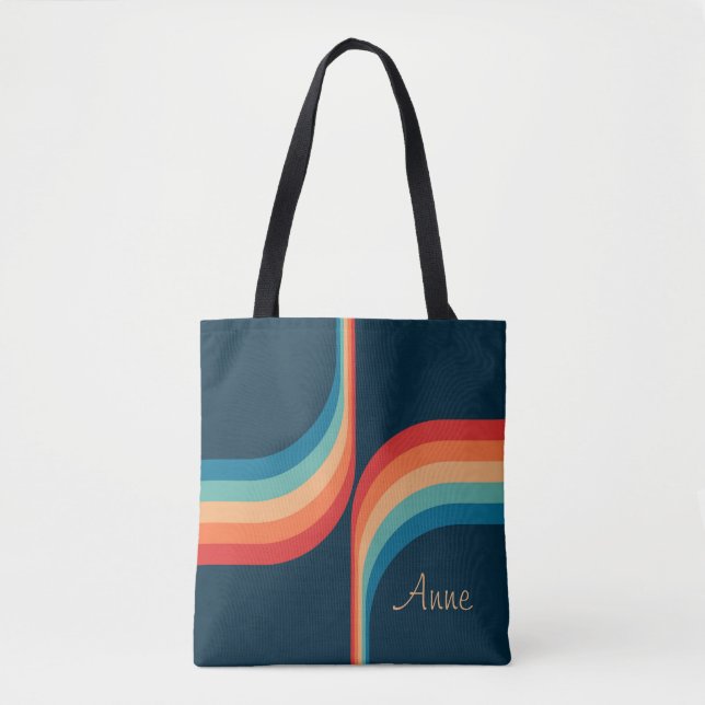 Colourful arches in retro style tote bag (Front)