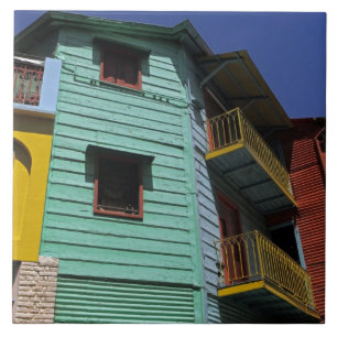 Colourful architecture of La Boca neighbourhood Ceramic Tile