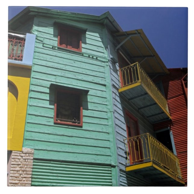 Colourful architecture of La Boca neighbourhood Ceramic Tile (Front)