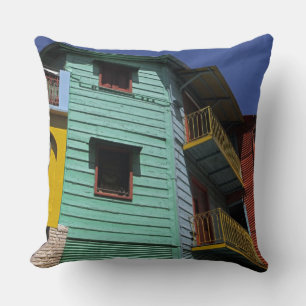 Colourful architecture of La Boca neighbourhood Cushion