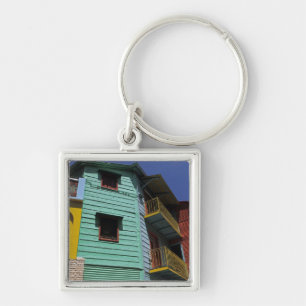 Colourful architecture of La Boca neighbourhood Key Ring