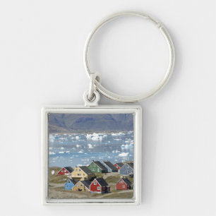 Colourful architecture of the town, Narsaq, Key Ring