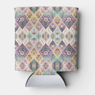 Colourful argyle pastel Easter/Spring Can Cooler