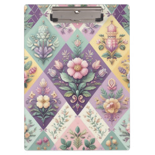 Colourful argyle pastel Easter/Spring Clipboard