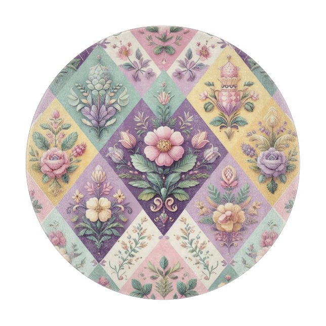 Colourful argyle pastel Easter/Spring Cutting Board (Front)