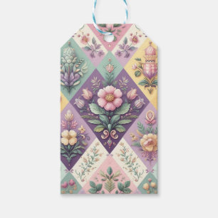 Colourful argyle pastel Easter/Spring Gift Tags