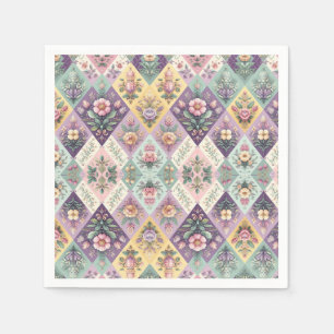 Colourful argyle pastel Easter/Spring Napkin