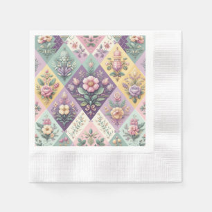 Colourful argyle pastel Easter/Spring Napkin