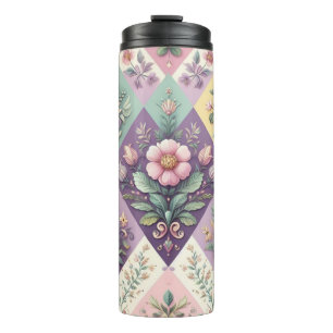 Colourful argyle pastel Easter/Spring Thermal Tumbler